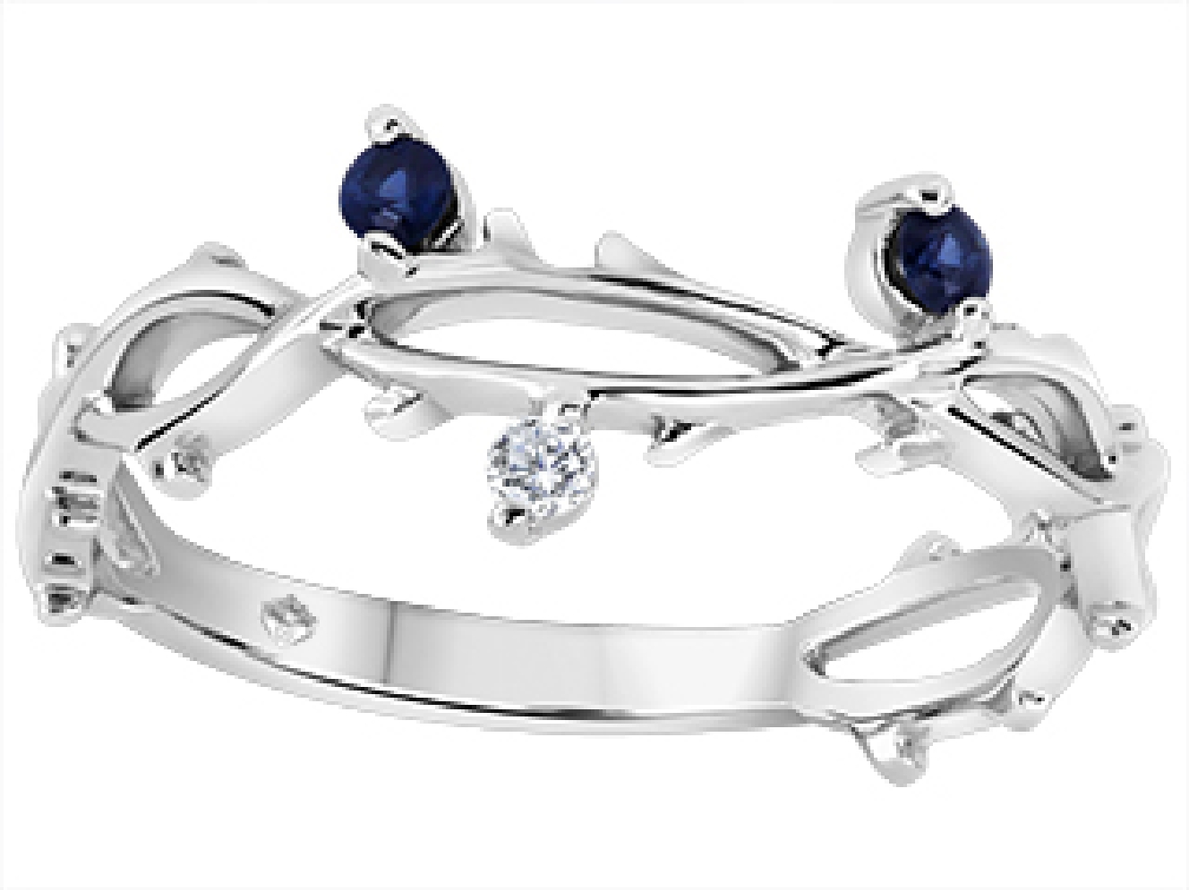 Canadian Diamond &amp; Sapphire Ring 0.025ctw
10KT...