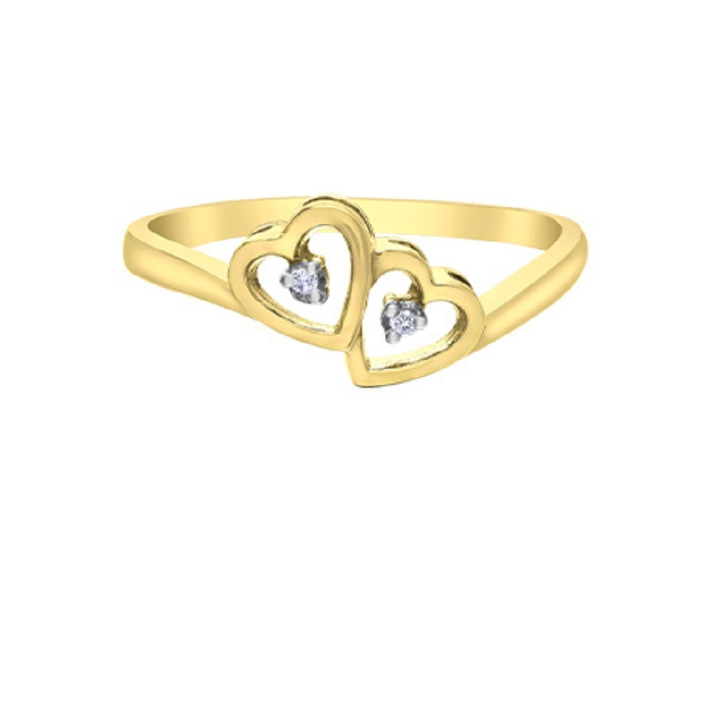 Mini Diamond Heart Ring in 10KT Yellow Gold 0.0...