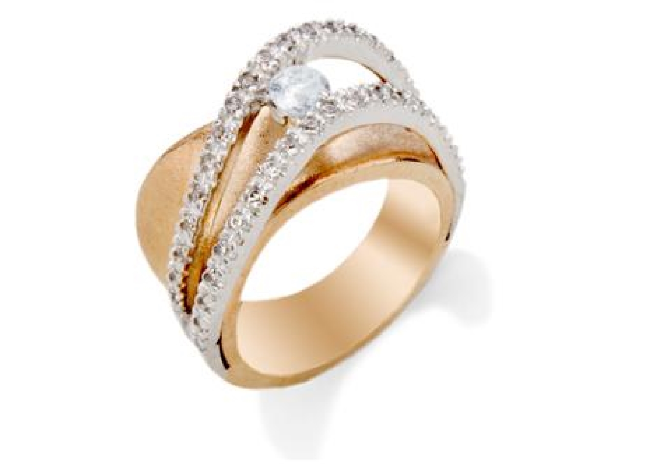 14KT Rose &amp; White Gold Diamond Ring
CS: .29ct ...