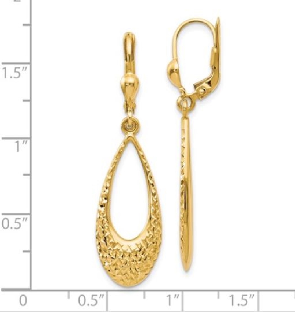 Diamond Cut Dangle Leverback Earrings
10Kt Yel...