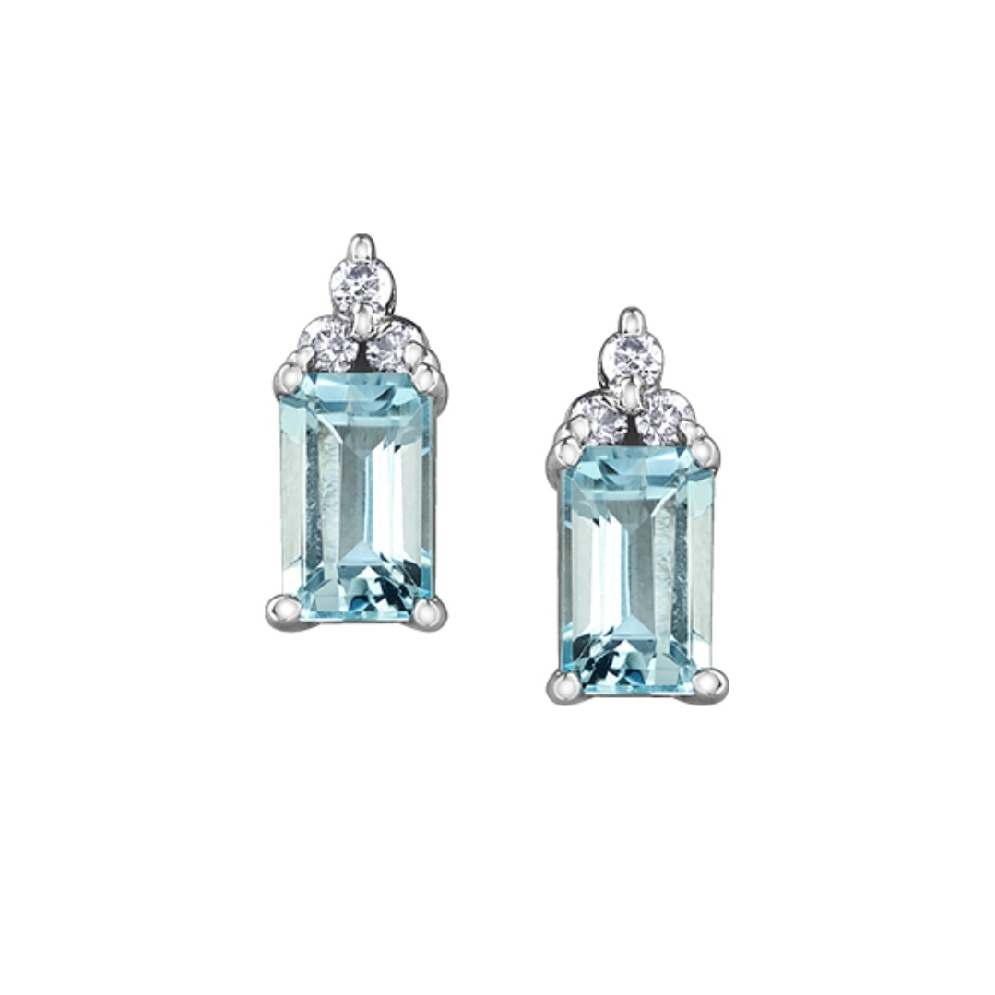 Aquamarine and Diamond Earrings 0.048ctw
10KT ...