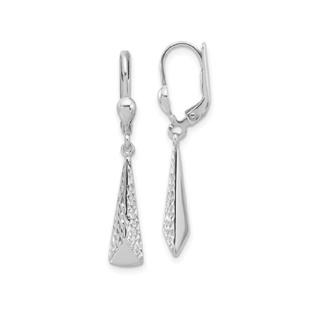 Leslie s Diamond-Cut Textured Leverback Dangle ...