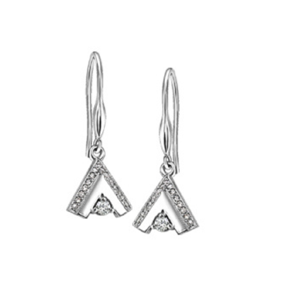 Canadian Diamond Dangle Earrings 0.10ctw
10KT ...