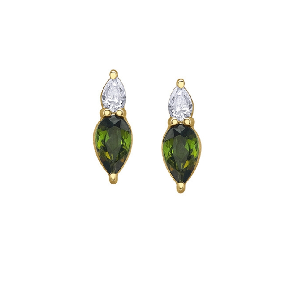 Green Topaz and Diamond Earrings  0.010ctw
10K...