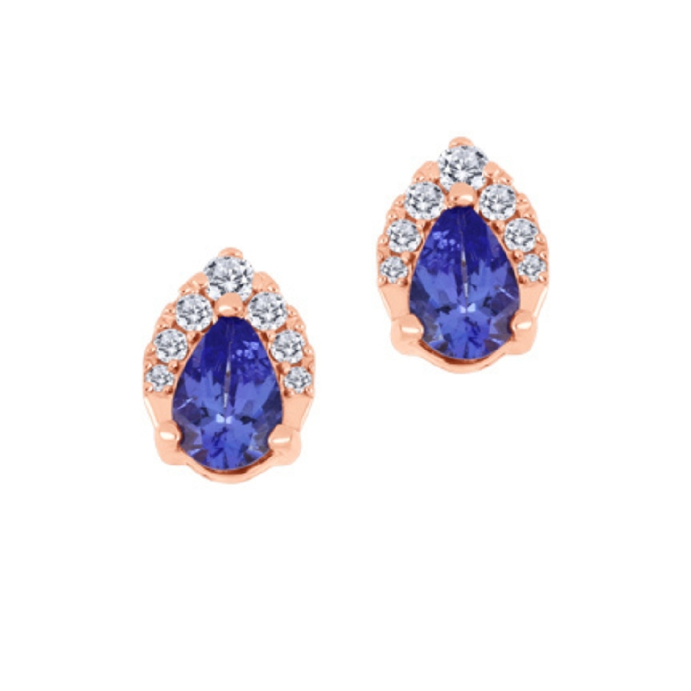 Tanzanite and Canadian Diamond Earrings  0.13ct...