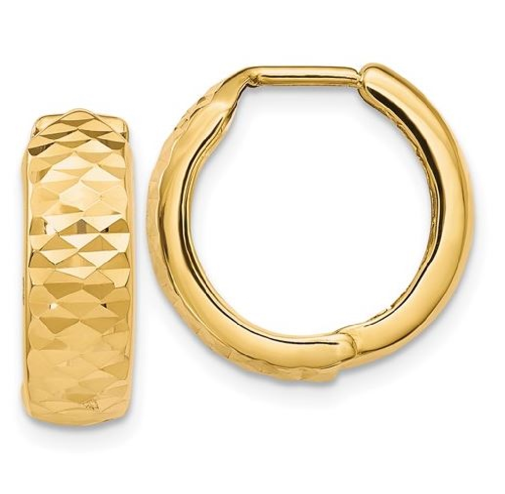 Leslie s 
Polished Diamond-Cut 
Hinged Hoop E...