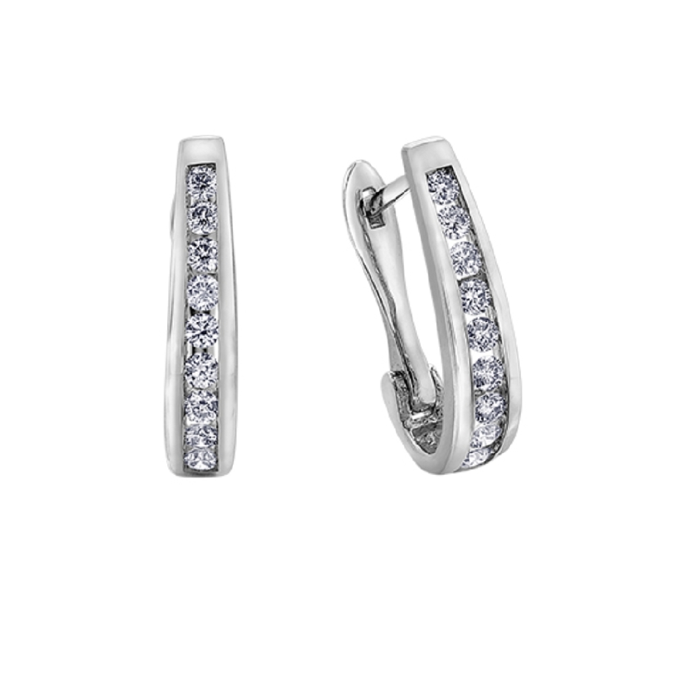 Diamond Oval Hoop Earrings 0.33ctw
10KT White ...