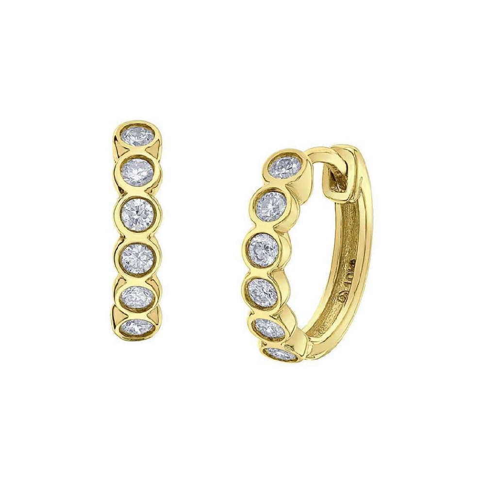 Diamond Hoop Earrings 0.144ctw
10KT Yellow Gold  
