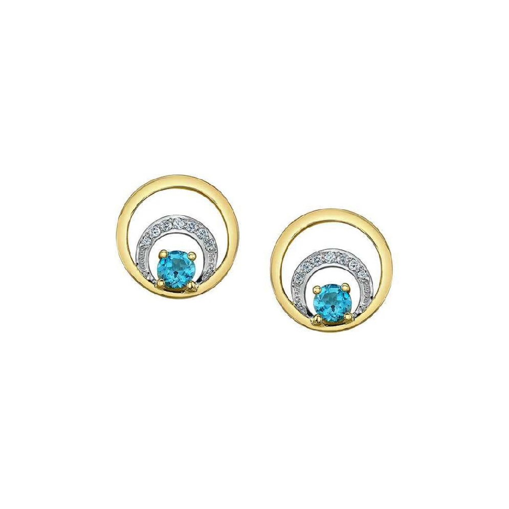 Blue Topaz and Diamond Earrings 0.04ctw
10KT Y...