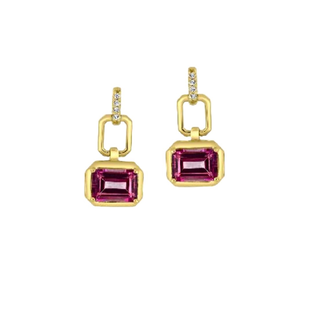 Pink Topaz and Diamond Earrings  0.012ctw
10KT...