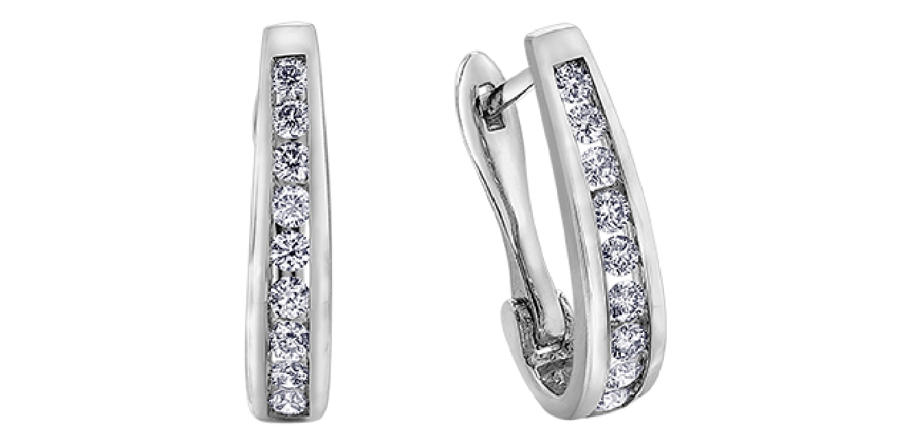 Diamond Oval Hoop Earrings 0.25ctw
10KT WG  