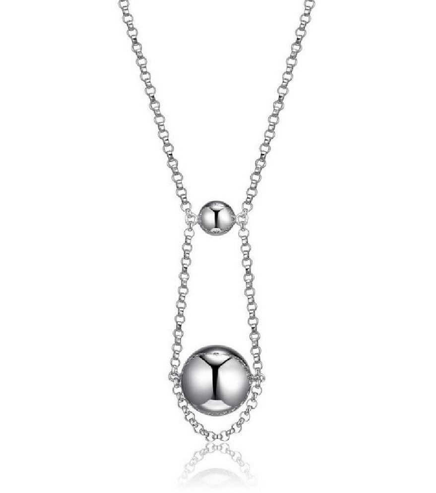 ELLE
  Orb   Bead w/ Chain Necklace
10 &amp; 5mmb...
