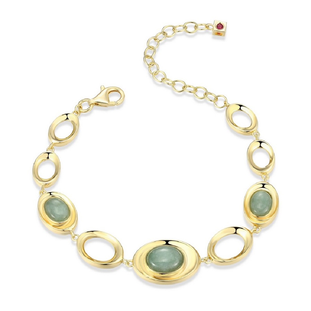 ELLE
  Swirl   3 Station Bracelet
Green Jade/...
