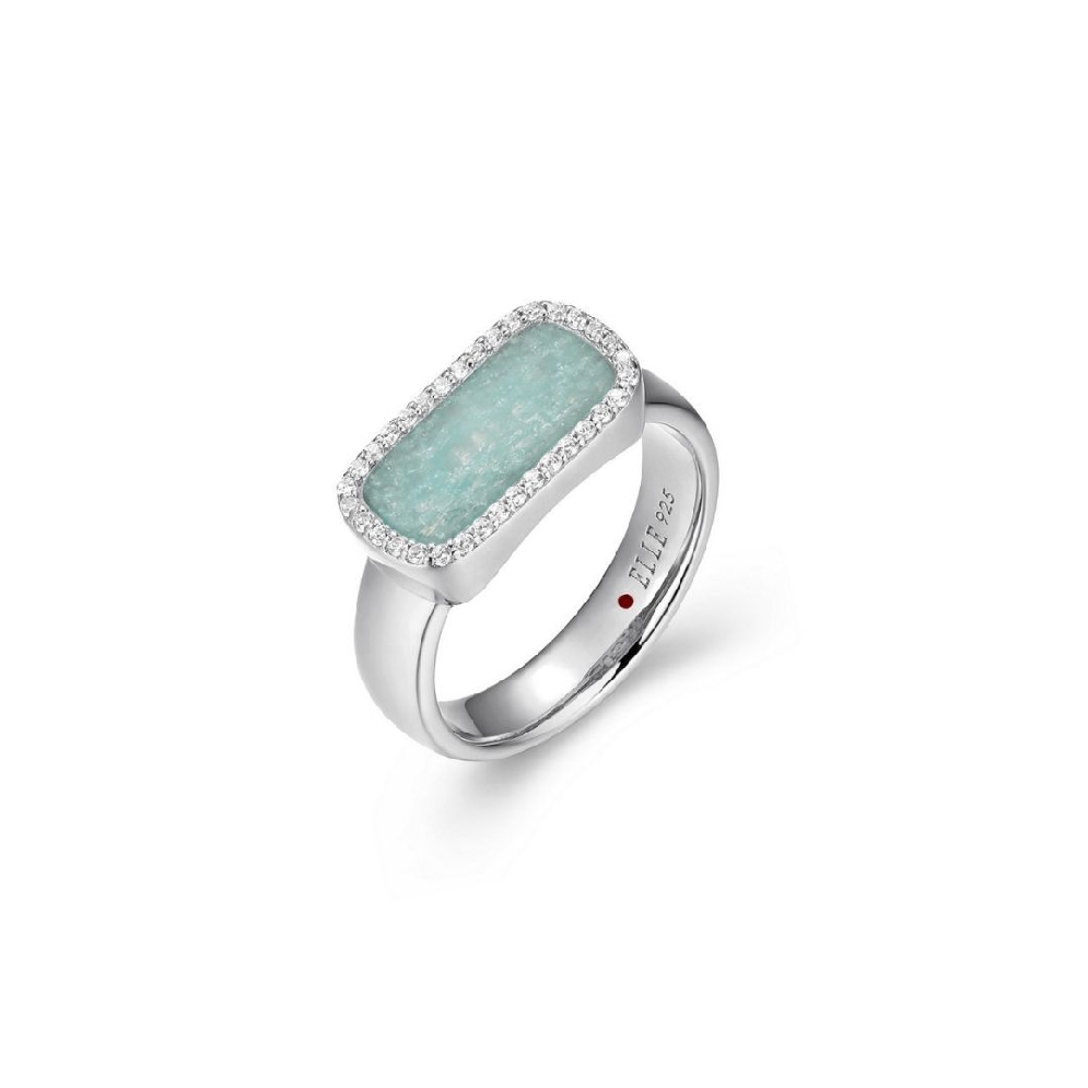 ELLE
  Allure   Ring
Amazonite &amp; CZ
Silver/P...