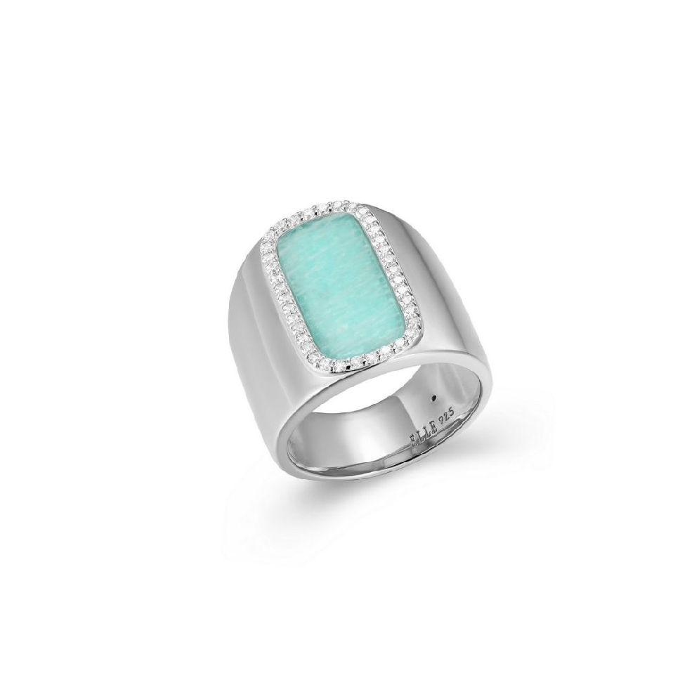 ELLE
  Allure   Ring
Amazonite &amp; CZ
Silver/P...