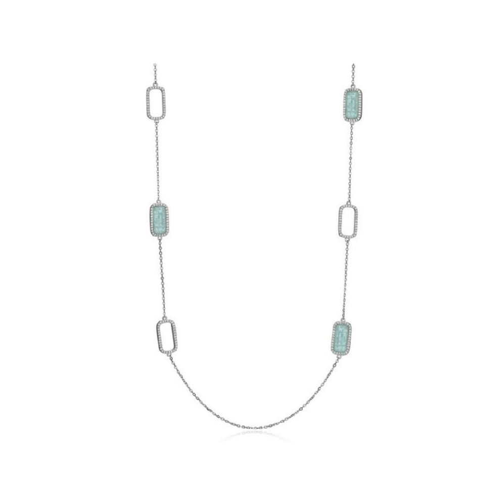 ELLE
  Allure   Necklace
Amazonite &amp; CZ
Silv...