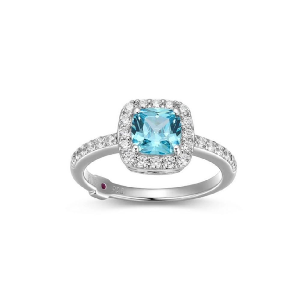 ELLE
  Radiance   Ring
w/Blue Cushion &amp; Round...