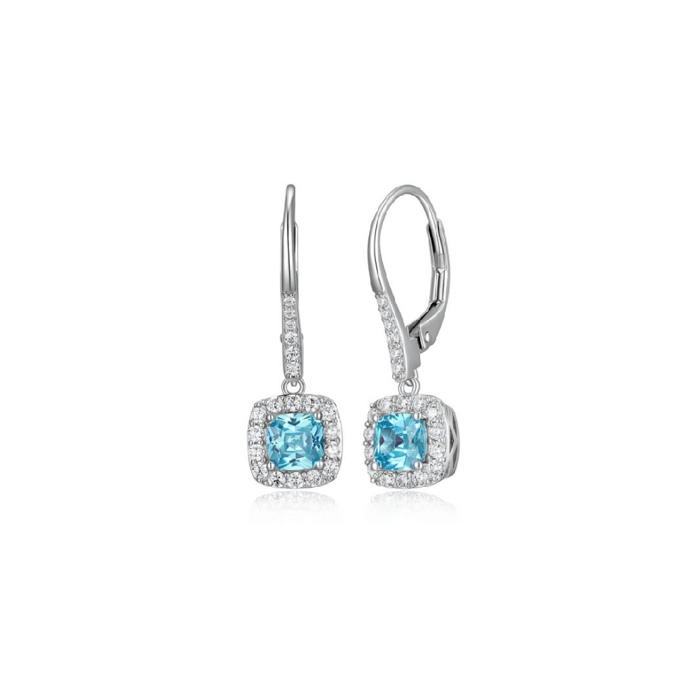 ELLE
  Radiance   Earrings
w/Blue Cushion &amp; R...