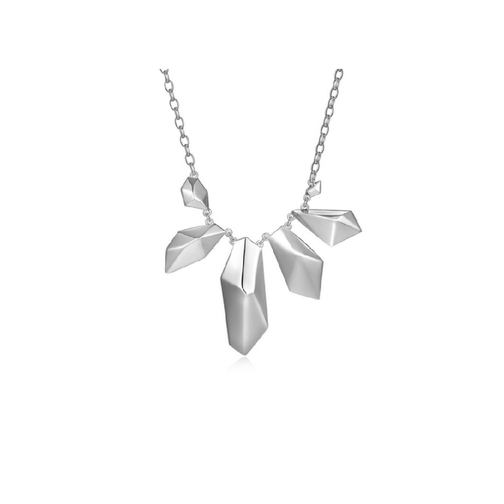 ELLE
  Peak   Polygon Necklace  w/CZ
Silver/P...