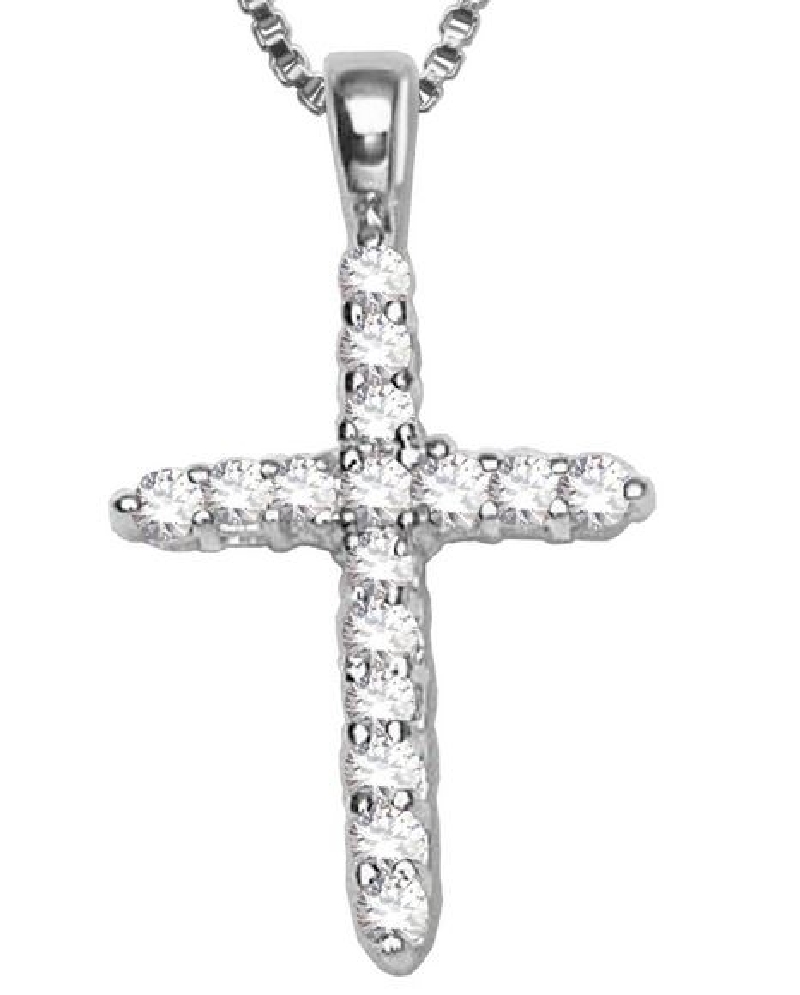 ELLE
CZ Cross Pendant
18   Box Chain
CZ/Silv...