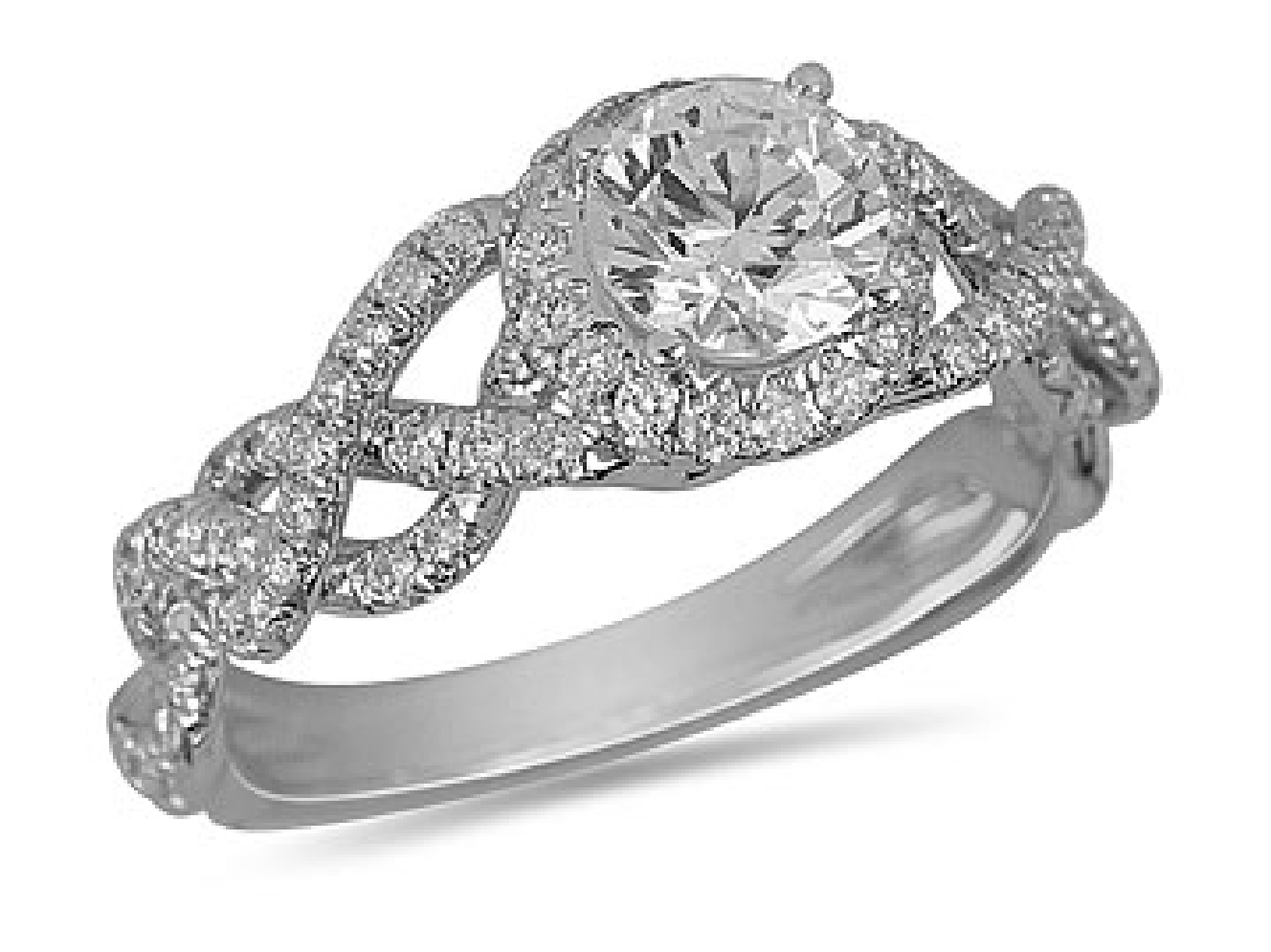 14KT Semi-Mount 0.55ctw
Setting for 0.75ct Cen...