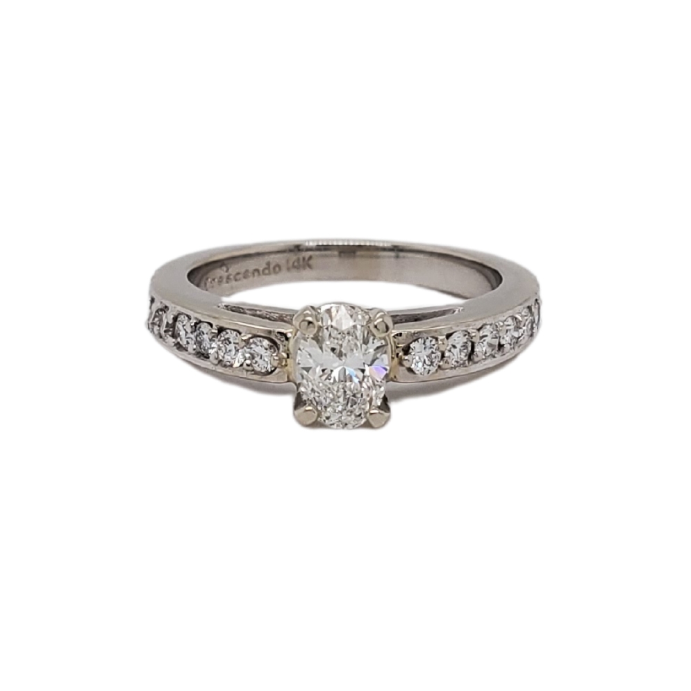 Maple Leaf Canadian Oval Diamond Engagement Rin...