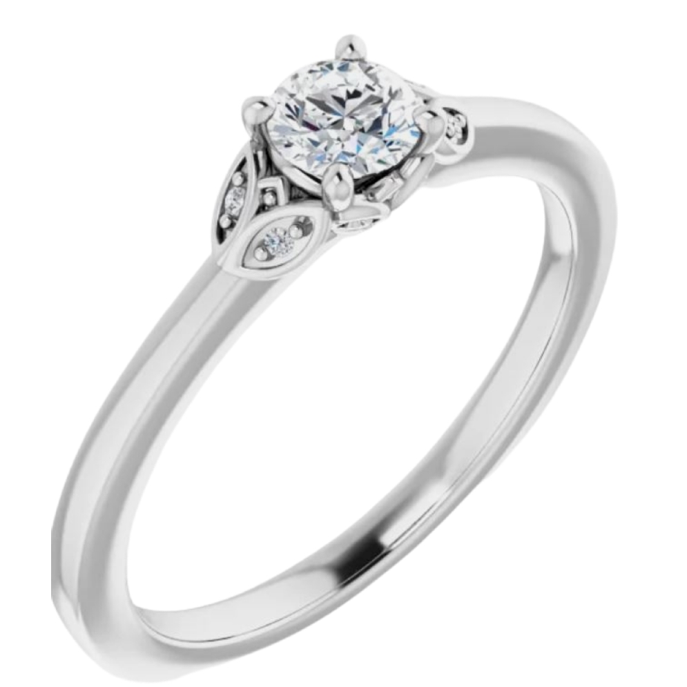 Accented Diamond Engagement Ring 0.27ctw (0.25c...