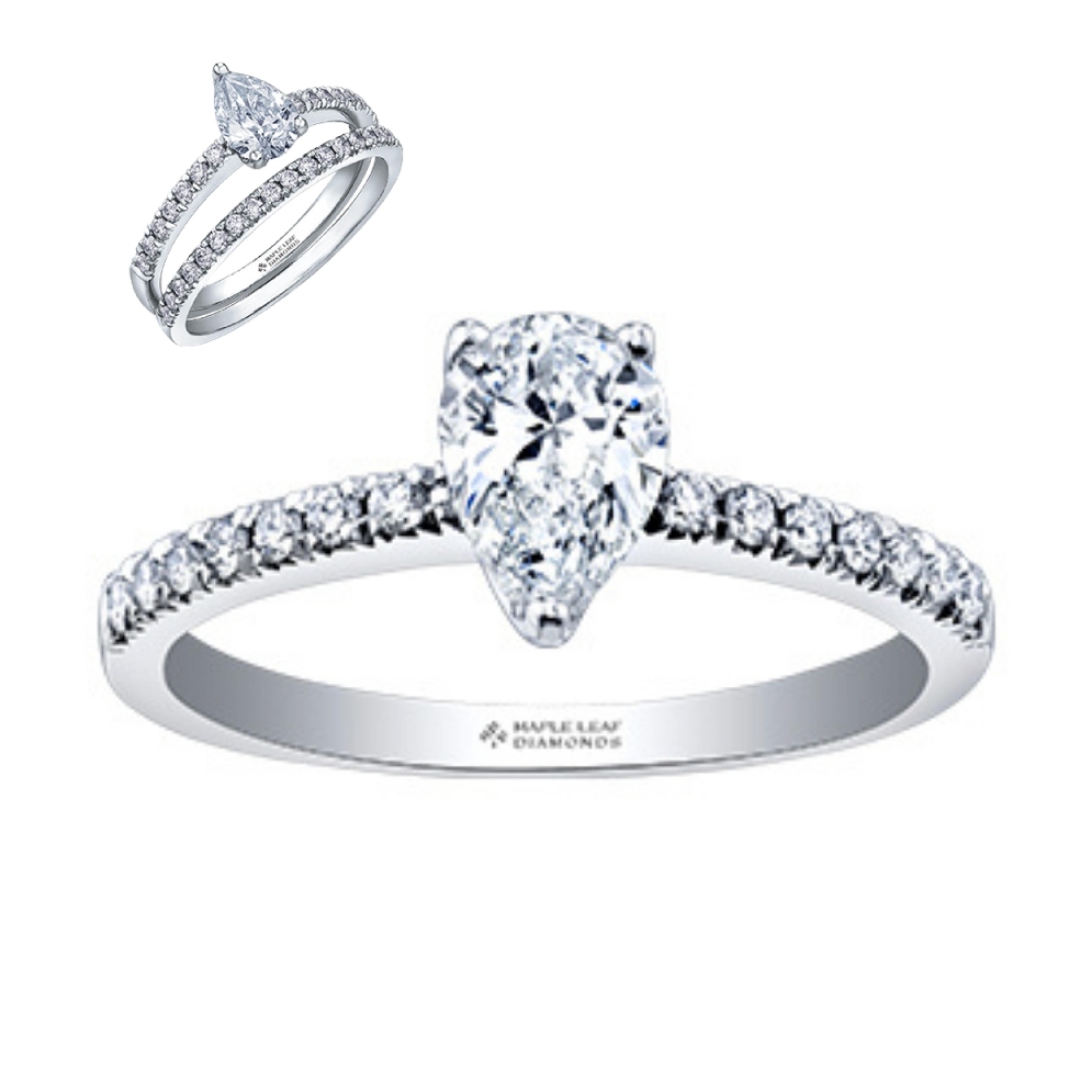 Maple Leaf Diamonds Pear Cut Engagement Ring 0....