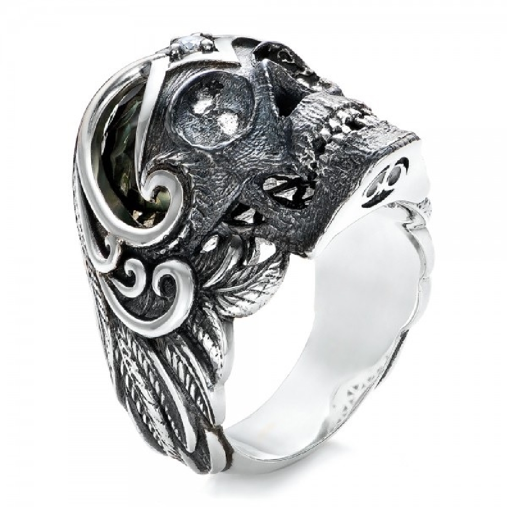 Motality Skull Ring w/Pearl

Dramatic oxidize...