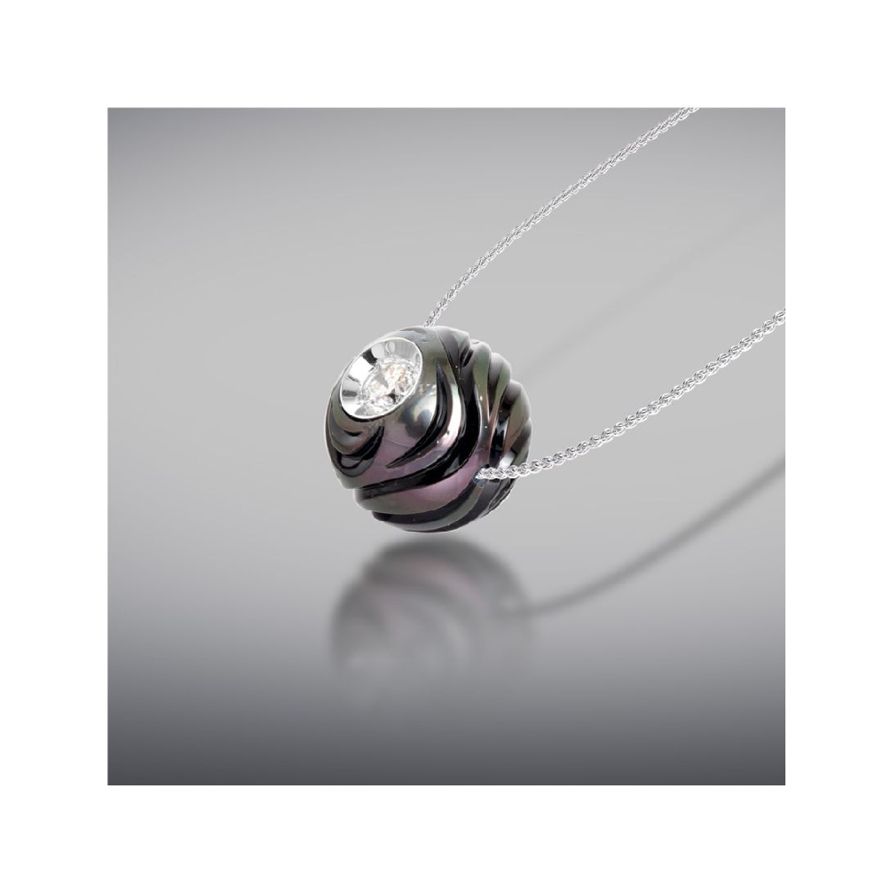 Galatea Hand-Carved Tahitian Pearl Pendant 
w/...