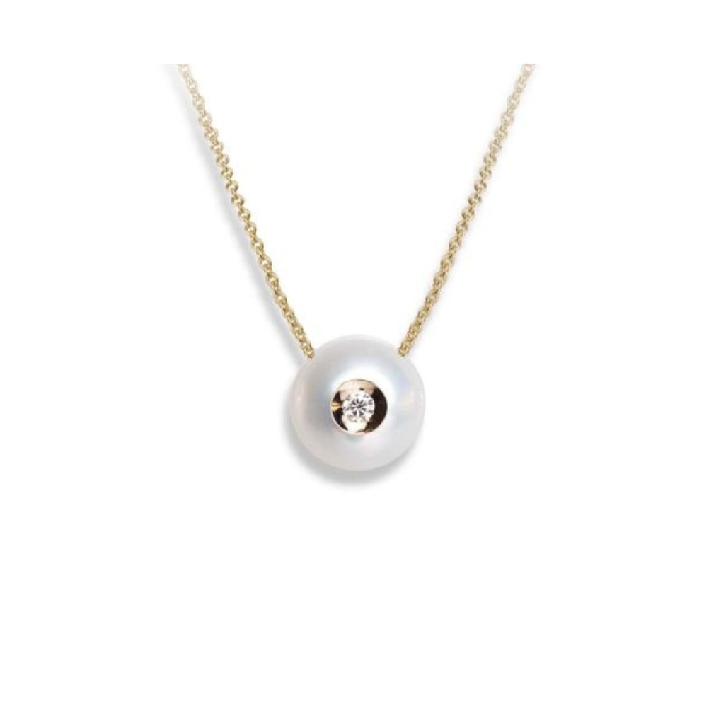 Galatea  Freshwater Pearl Pendant
w/ 0.4ctw Di...