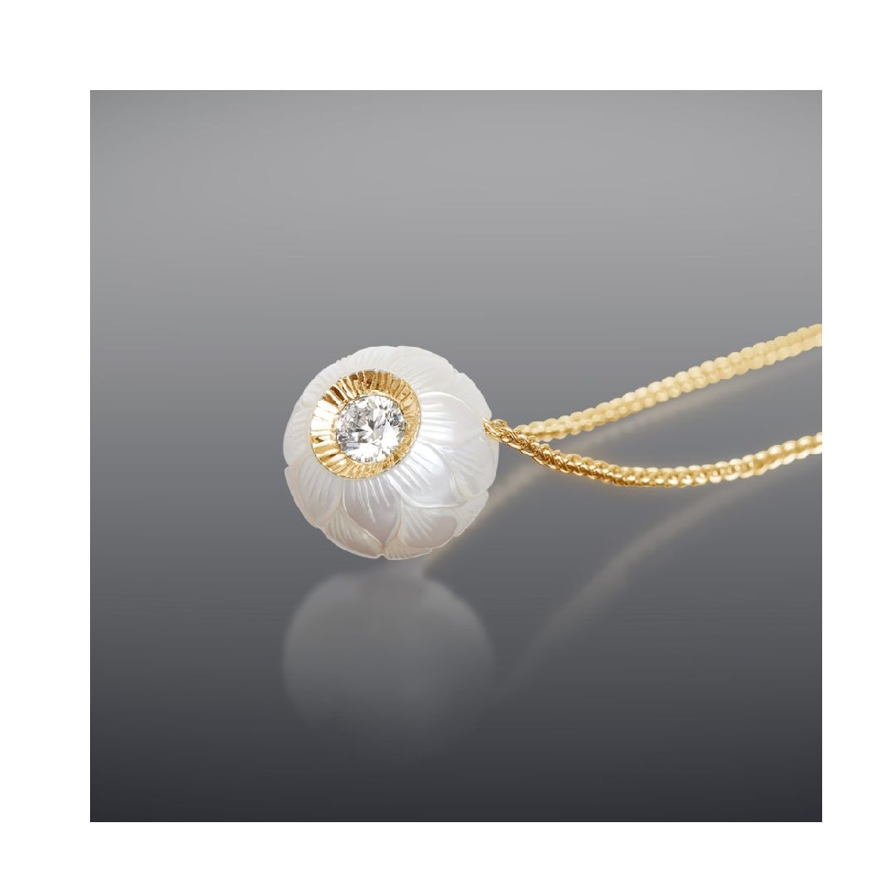 Galatea Hand-Carved Freshwater Pearl Pendant 
...