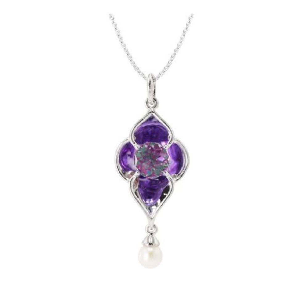 Galatea
DavinChi Cut 8mm Amethyst &amp; Pearl Pend...
