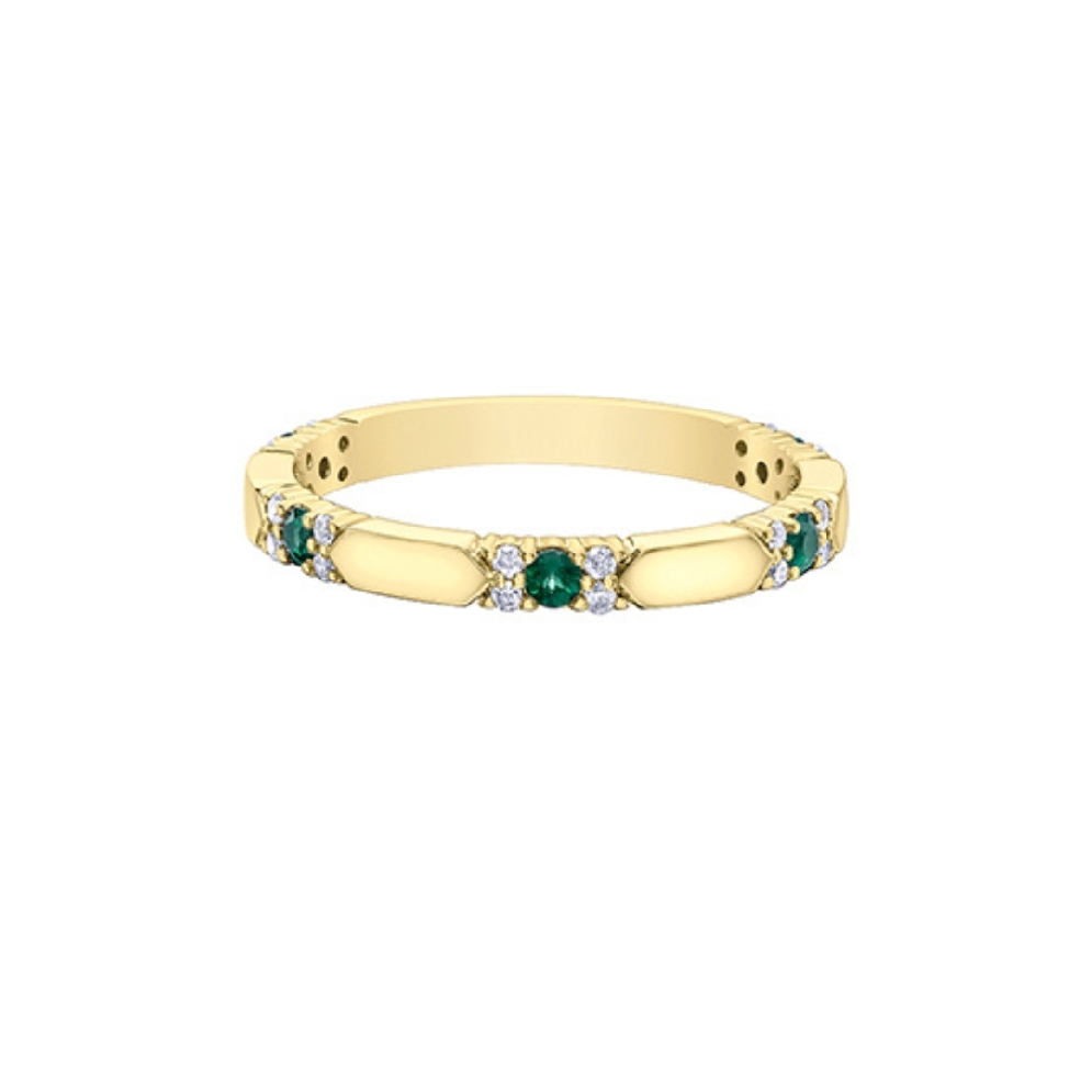 Emerald and Diamond Ring 0.13ctw
10KT Yellow G...
