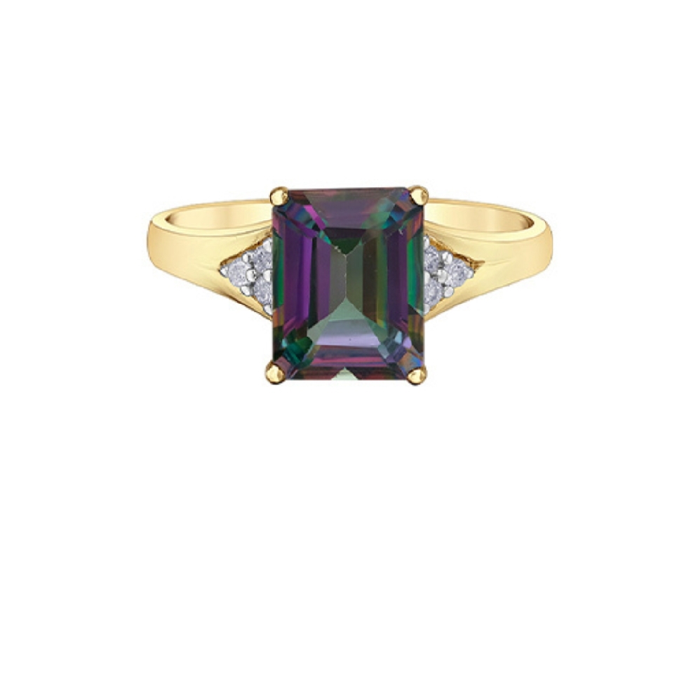 Mystic Topaz and Diamond Ring 0.06ctw
10KT Yel...