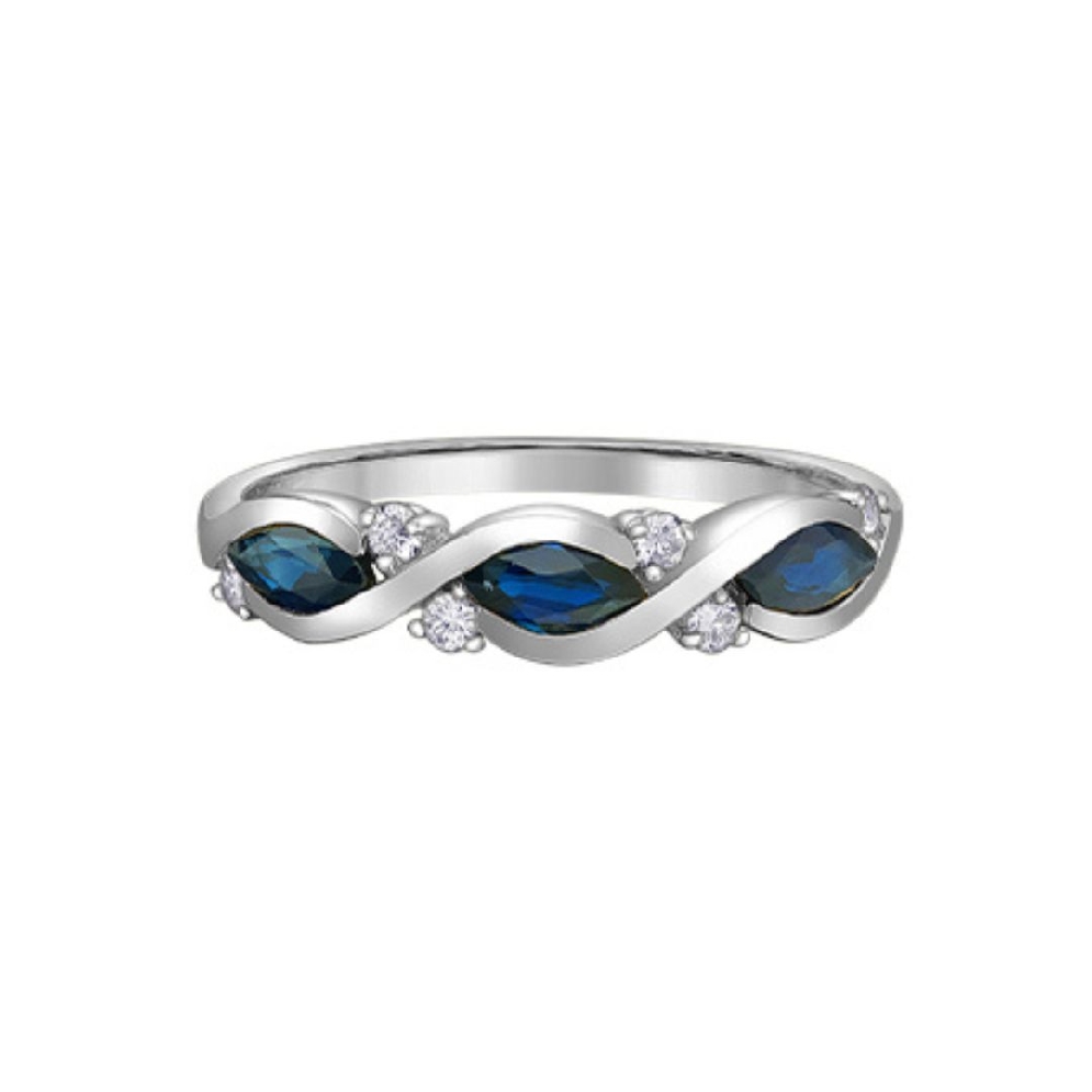 Sapphire and Diamond Band  0.09ctw
10KT White ...