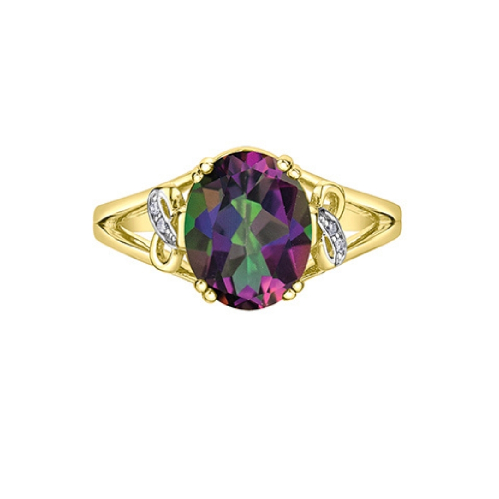 Mystic Topaz and Diamond Ring 0.02ctw
10KT Yel...