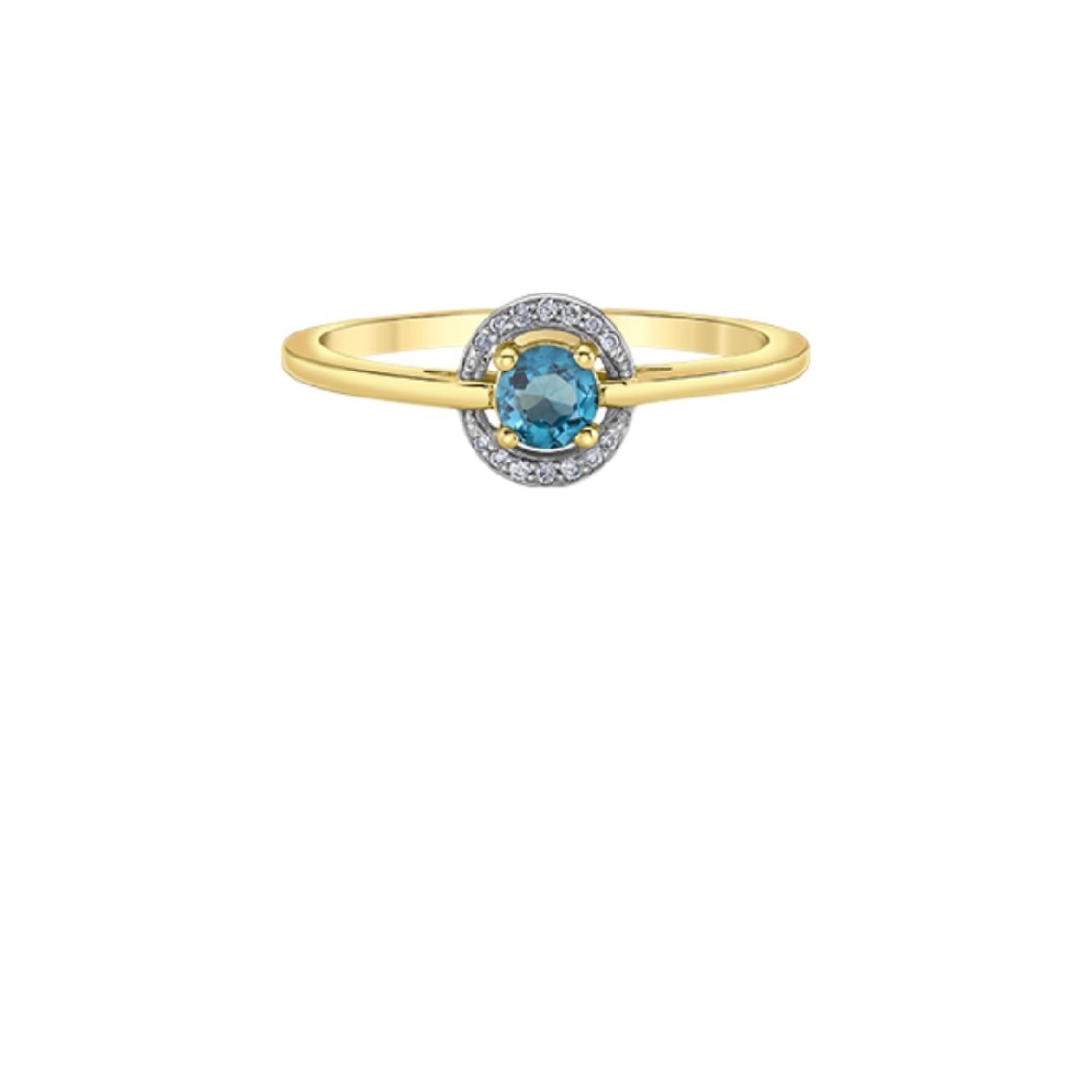 Blue Topaz and Diamond Ring 0.034ctw
10KT Yell...