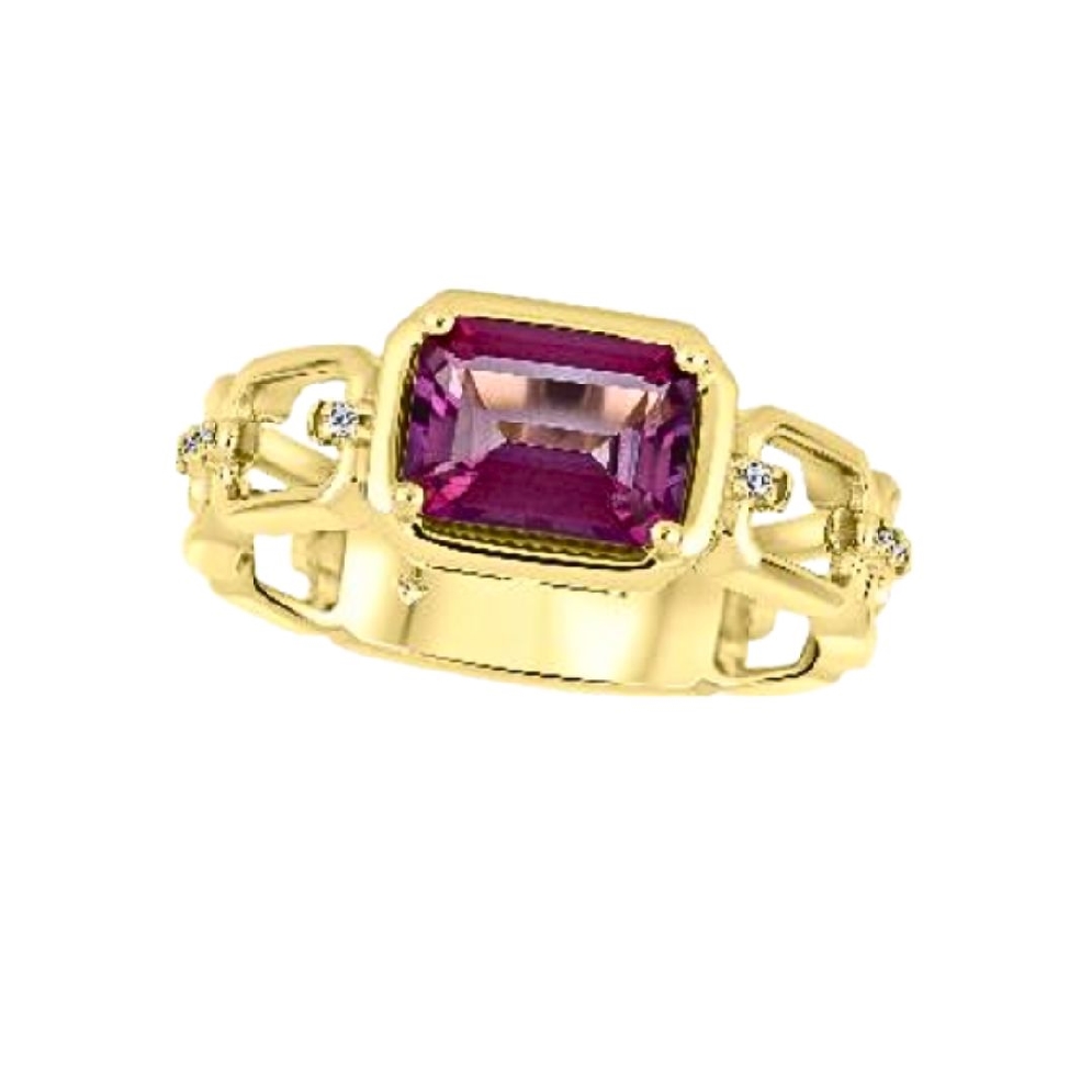 Pink Topaz and Diamond Ring 0.024ctw
10KT Yell...