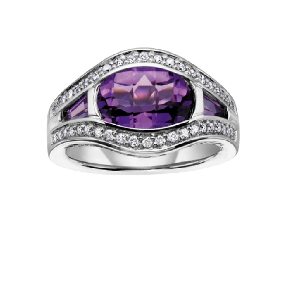 Amethyst and Diamond Ring 0.25ctw
10KT White G...