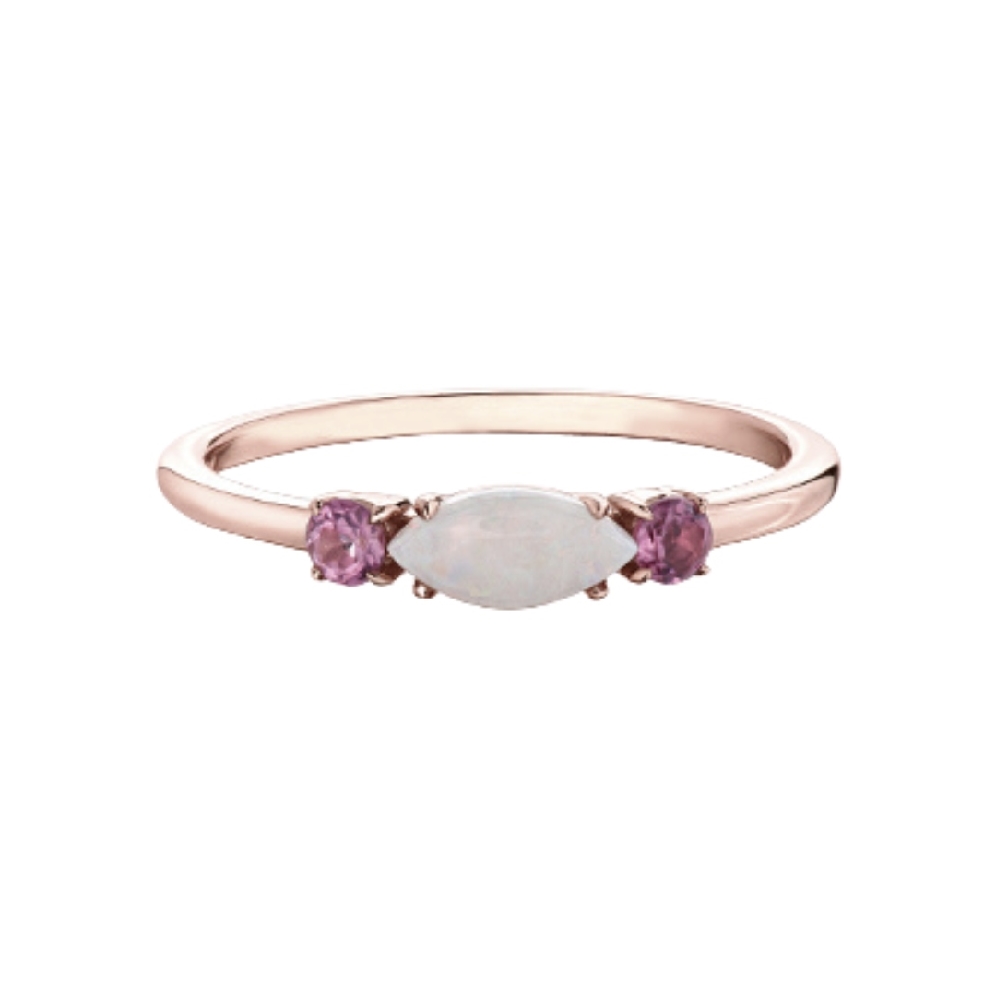 Opal and Pink Tourmaline Ring 10KT RG  