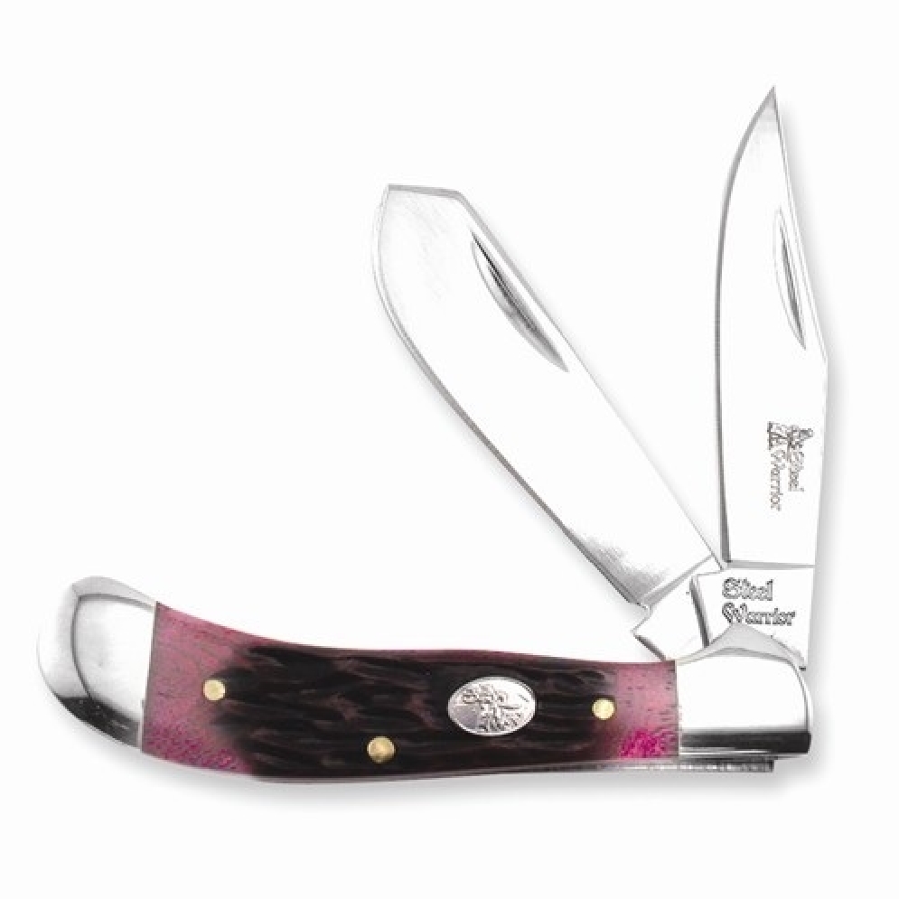 Steel Warrior Red Walnut Jig Saddlehorn Knife  