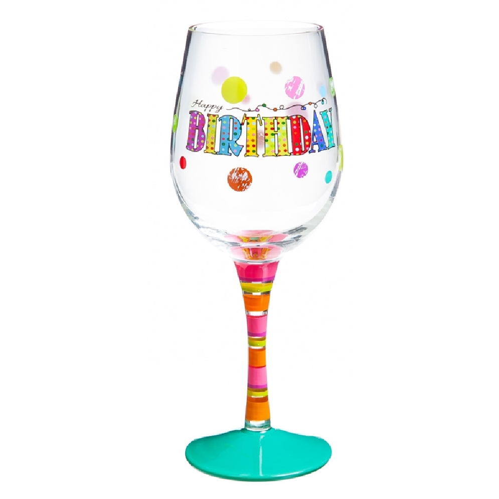 Happy Birthday Hand painted Wine Glass

This ...