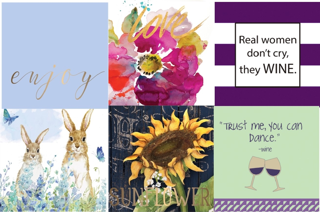 Cocktail and Luncheon Paper Napkins - Various D...