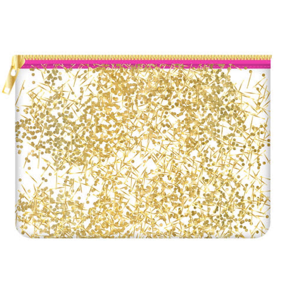 Gold Confetti Cosmetic Bag  
