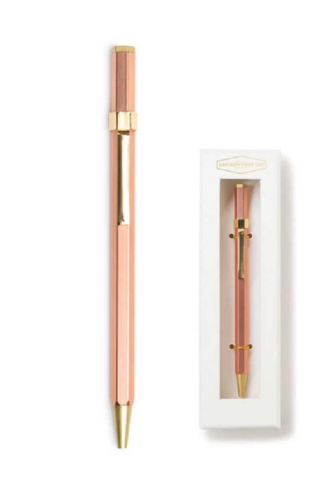 Slender Hex Shaped Boxed Twist Pen - Black Ink...