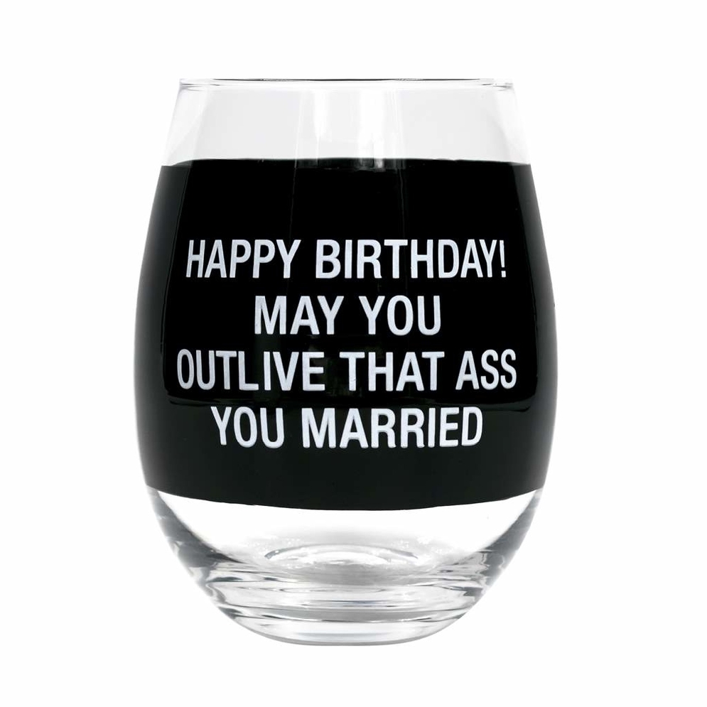 Happy Birthday Wine Glass  