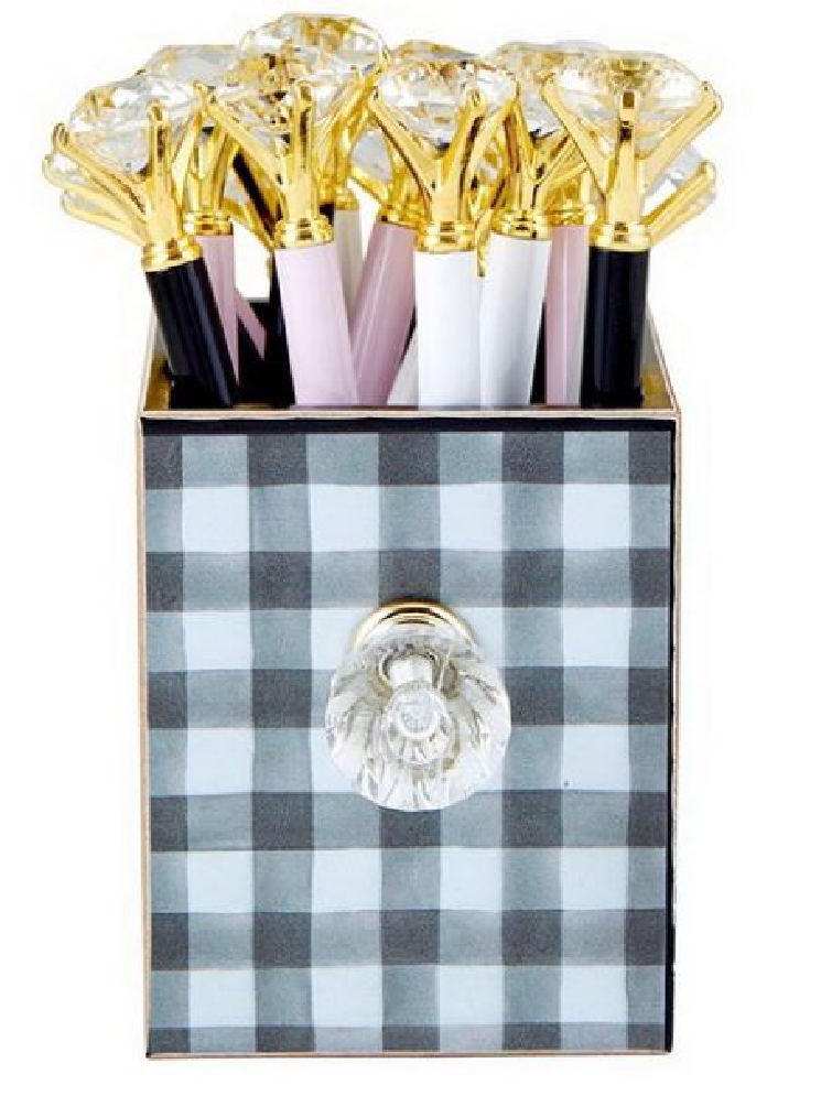 Gem Pen in White; Pink or Black  