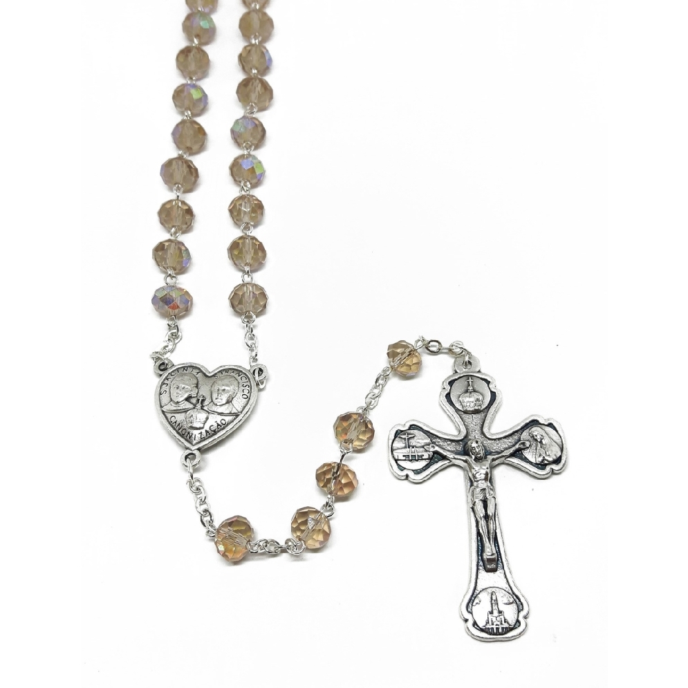 Amethyst Glass Rosary with Silver Crucifix  