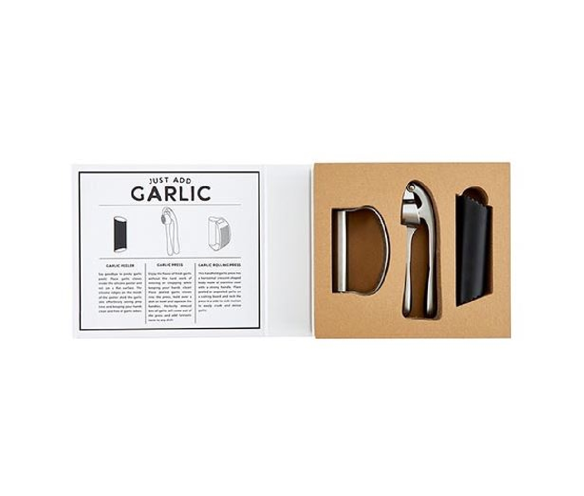 Love Of Garlic Book Box
 Stainless Steel; Rubb...